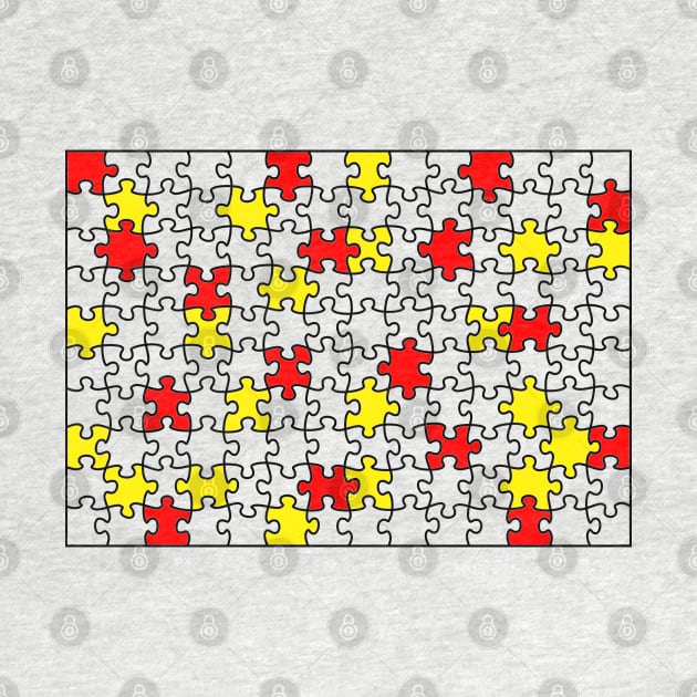 Jigsaw puzzle red and yellow colours by Russell102